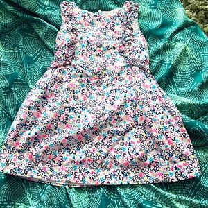 Girls Lilly Pulitzer sleeveless lined back zipper dress with ruffle and flowers